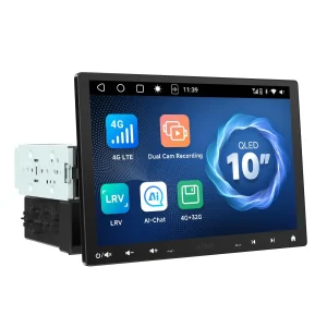 [10" QLED] ATOTOZONE Double DIN & Single DIN Adaptive Car Stereo, Floating Screen AI-powered Car Radio with Built-in 4G LTE, Wireless CarPlay&Android Auto, DSP/SCVC/LRV, 4G+32G
