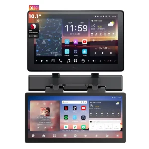 【Amazon 50% OFF】X10 10.1インチ 1DIN/2DIN取付対応 カーナビオーディオ（サンバイザー取付 エンタメモニター付き）