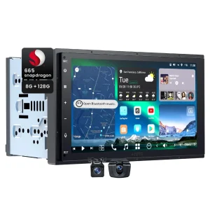 【High-end】ATOTO X10G2B7E 7" Double Din Car Stereo with Front & Rear Cameras, QLED Touchscreen, CarPlay & Android Auto, 4G LTE & WiFi, GPS, 8GB + 128GB TF Card, Dual Bluetooth, DSP Audio Technology