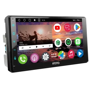 【RevcarX】ATOTO A6G2B7PL 7インチ2Dinディスプレイオーディオ Androidナビ 8コア 4GB RAM+64GB ROM、QLED ワイヤレスCarPlay/Android Auto対応 Wi-Fi/USB/BTテザリング デュアルBluetooth GPSトラッキング HD LRV