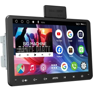 【Amazon 40% OFF】ATOTOEXCEL A6PF 9 Zoll Android Autoradio Dopple DIN Radio Drahtloses CarPlay,Android Auto, DAB Radio 8-Kern 2G+32G, WiFi/BT/USB-Tethering, DSP 36EQ, Dual-Bluetooth, OBD2 Diagnosescanner,A6G209PF-S04