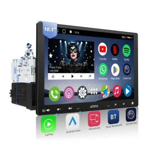 【50% OFF】A6PF 8-Core 10.1" Single & Double Din Android Car Stereo, 2+32G Wireless CarPlay Android Auto Car Radio with Floating QLED Touchscreen, ChatGPT, GPS Tracker, HD LRV, WiFi/BT/USB, Dual Bluetooth