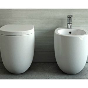 Coppia sanitari a terra Milk – Bianco