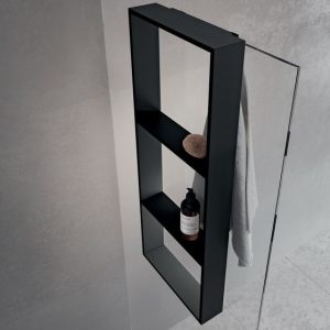 Tre mensole interne e gancio porta salviette Frame