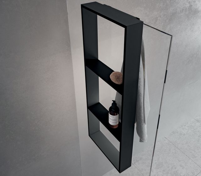Tre mensole interne e gancio porta salviette Frame