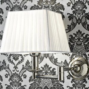 Applique Greta con paralume in nastro bianco