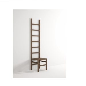 Scaletta portasalviette in Teak con sgabello incorporato