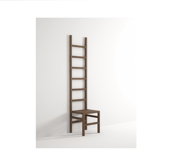 Scaletta portasalviette in Teak con sgabello incorporato
